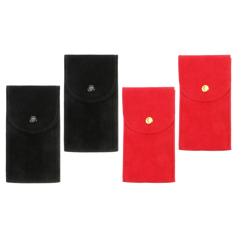 

4pcs Watch Pouch Flannelette Storage Bag Outdoor Travel Case Holder Portable Jewelry Organizer Wear-Resistance Dust-Proof