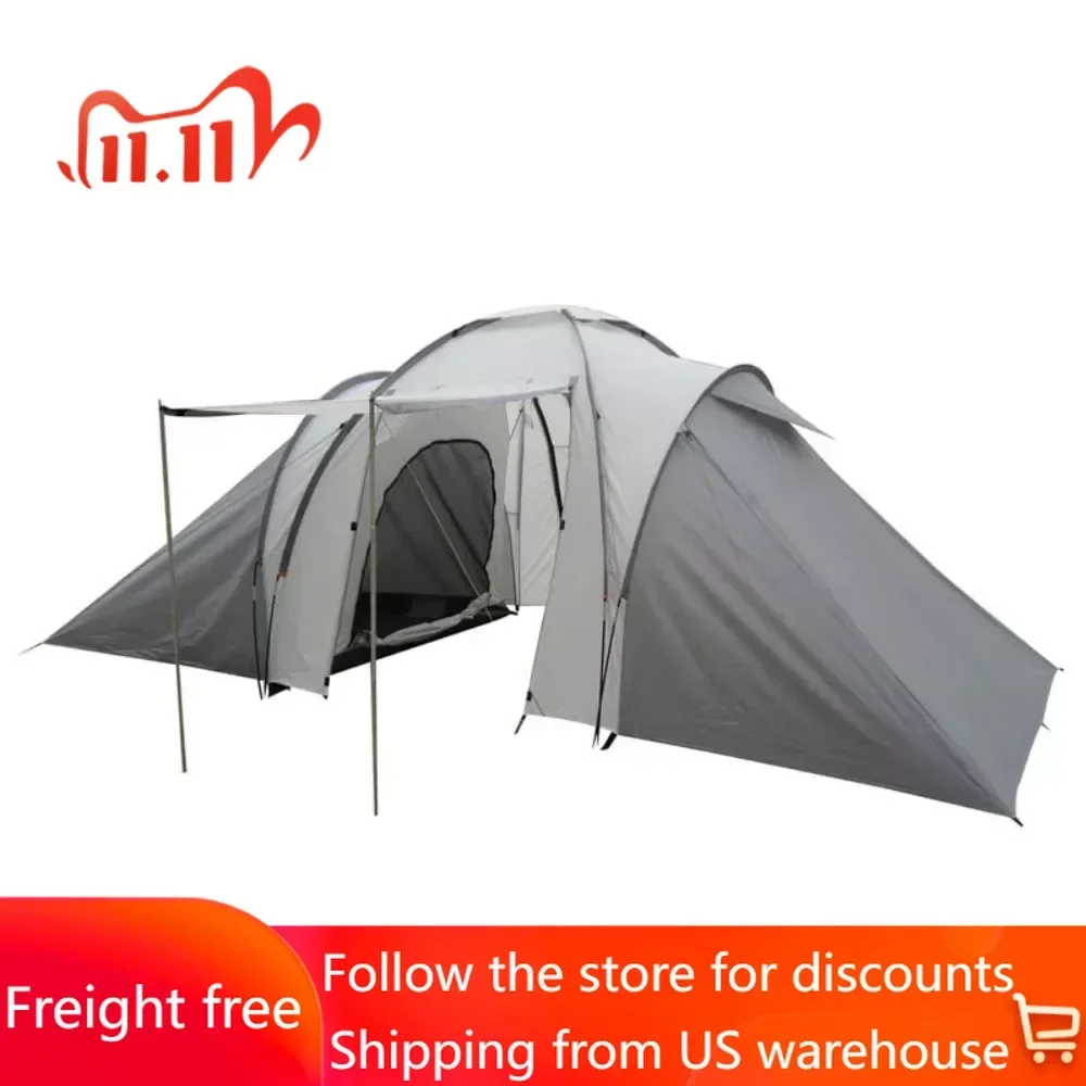 

6 Person Tent With 2 Rooms Camping Tent Travel Freight Free Supplies Equipment Beach Nature Hike Tourist Tents Shelters Hiking