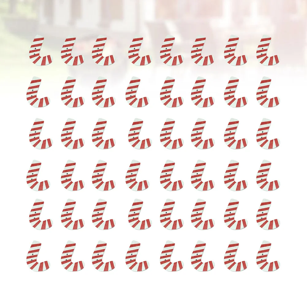 

50Pcs Wooden Christmas Crutch Buttons Double Holes Creative Wood Buttons for Crafting Christmas Decorations Holiday Projects