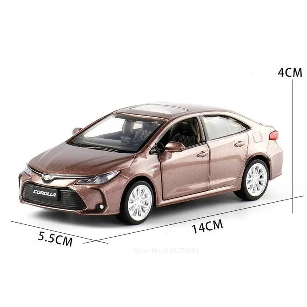 1:33 TOYOTA Corolla Hybrid Alloy Car Diecast Toy Model Doors Opened Sound Light Pull Back Toys Children\'s Toy Collectibles Gifts