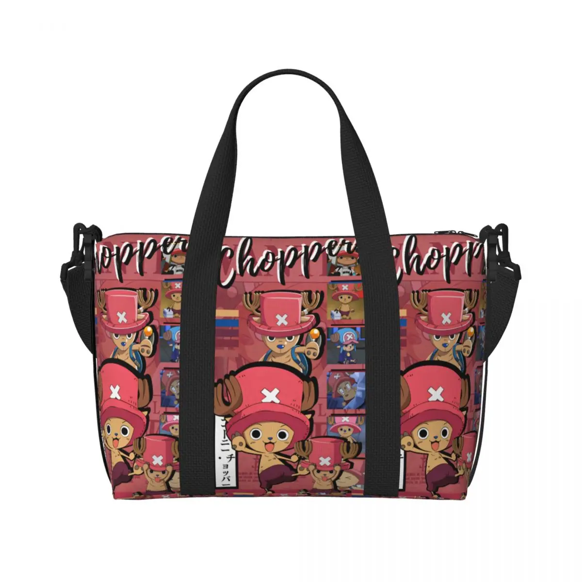 

Custom One P-Pieces Tonys Choppers Beach Tote Bag Women Lovely Deer Cartoon Anime Large Compartment Gym Beach Travel Bags
