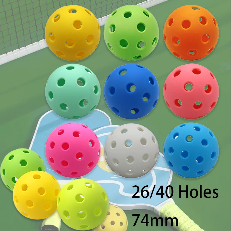 

26/40 Holes Indoor Outdoor Pickleball Colorful 74mm Injection Molding Hot Melt Durable Pickleballs for Competition and Practice