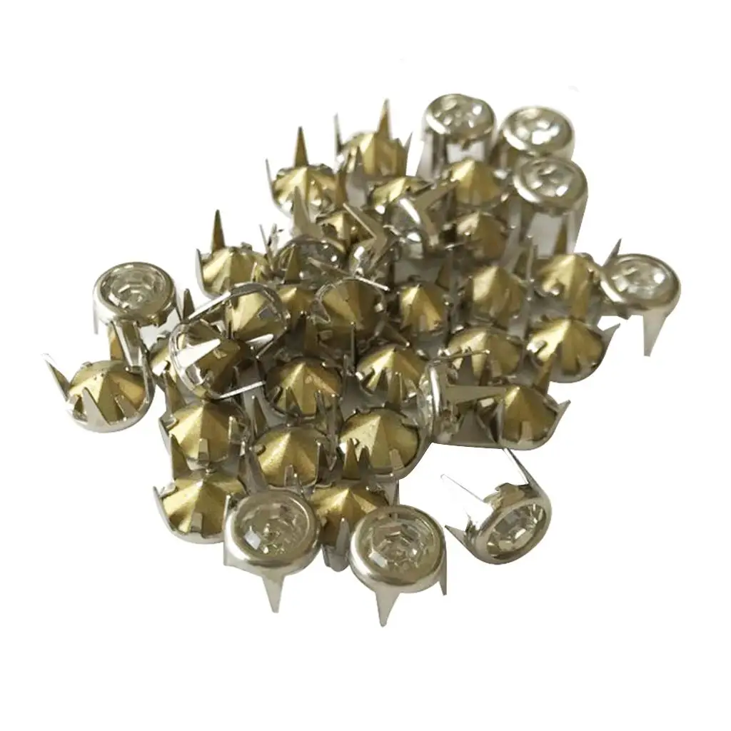 2x 50x Crystal Round Rhinestone Rivet Punk Clothes Rivet Apparel Sewing