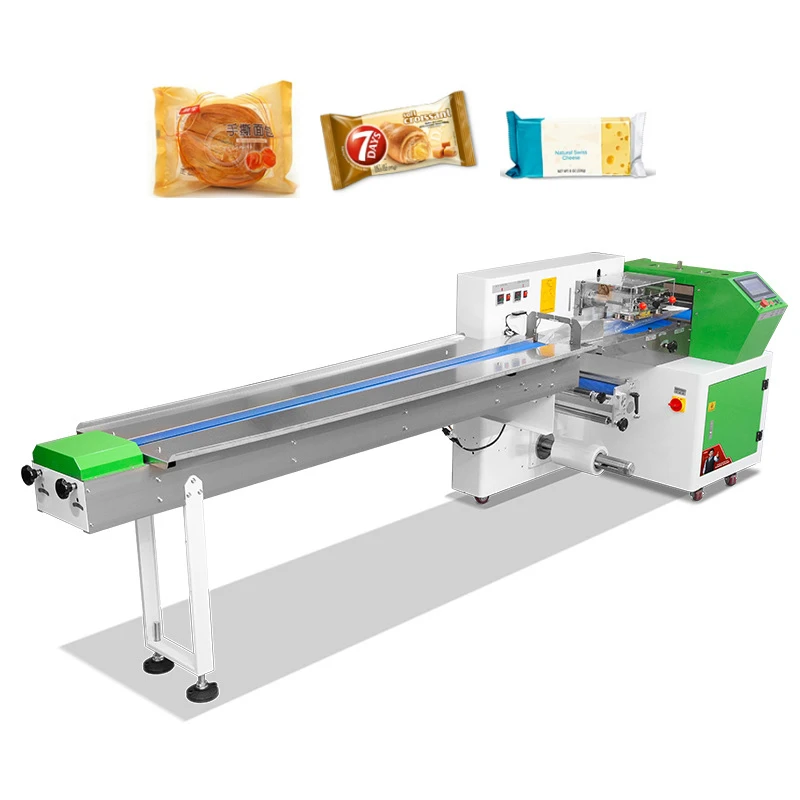 Customized Horizontal Pillow Flow Packaging Cake Food Bread Cake Packing Machine