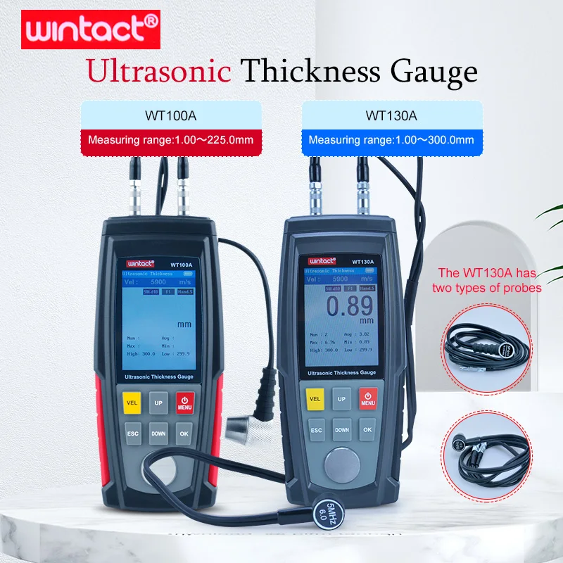 OUTEST Digital  Ultrasonic Thickness Gauge Meter Tester Metal plate plastic glass thickness Gauge Meter Width Tester measurement