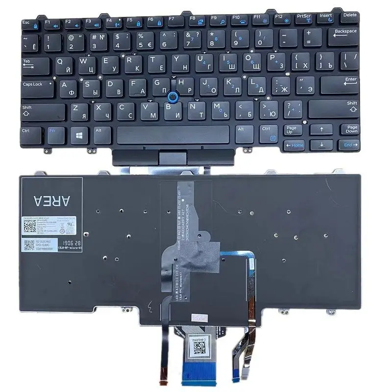 

XIN-Russian-US Клавиатура для ноутбука с подсветкой для Dell Latitude E5450 E7450 E5470 E7470 E5480 E5490 с подсветкой и указателем