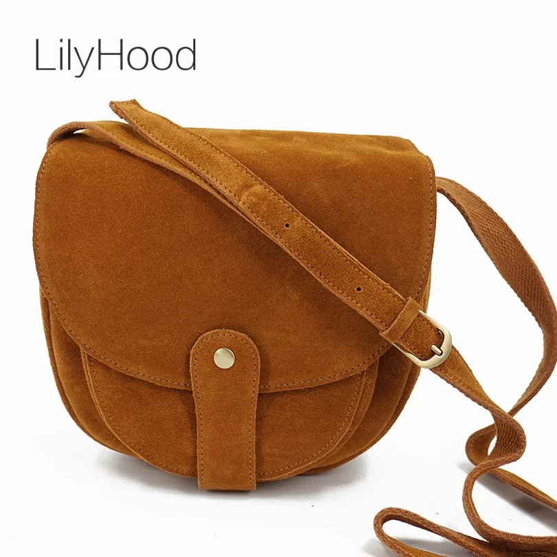 Women Genuine Leather Suede Pouch Saddle Bag Retro Boho Ibiza Gypsy Hippie Ethnic Cute Phone Medium Side Sling Shoulder Bag