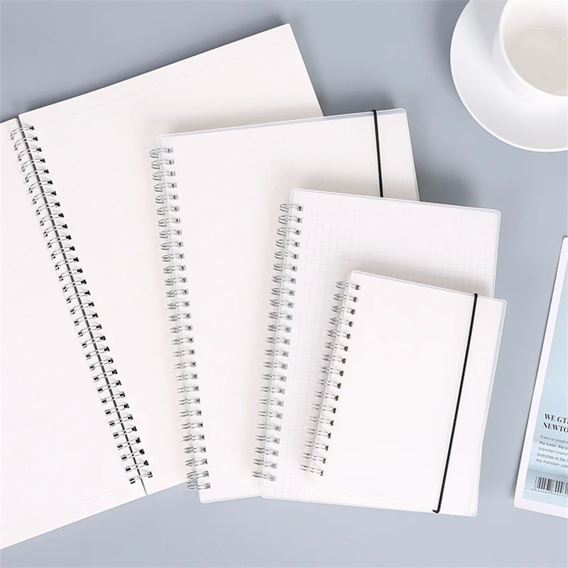 สมุด A5 A6แบบขดเป็นเส้นสำหรับใส่สมุดไดอารี่ไดอารี่ไดอารี่บันทึกแบบตารางกระดาษเปล่าลายจุดสำหรับโรงเรียนเครื่องเขียน