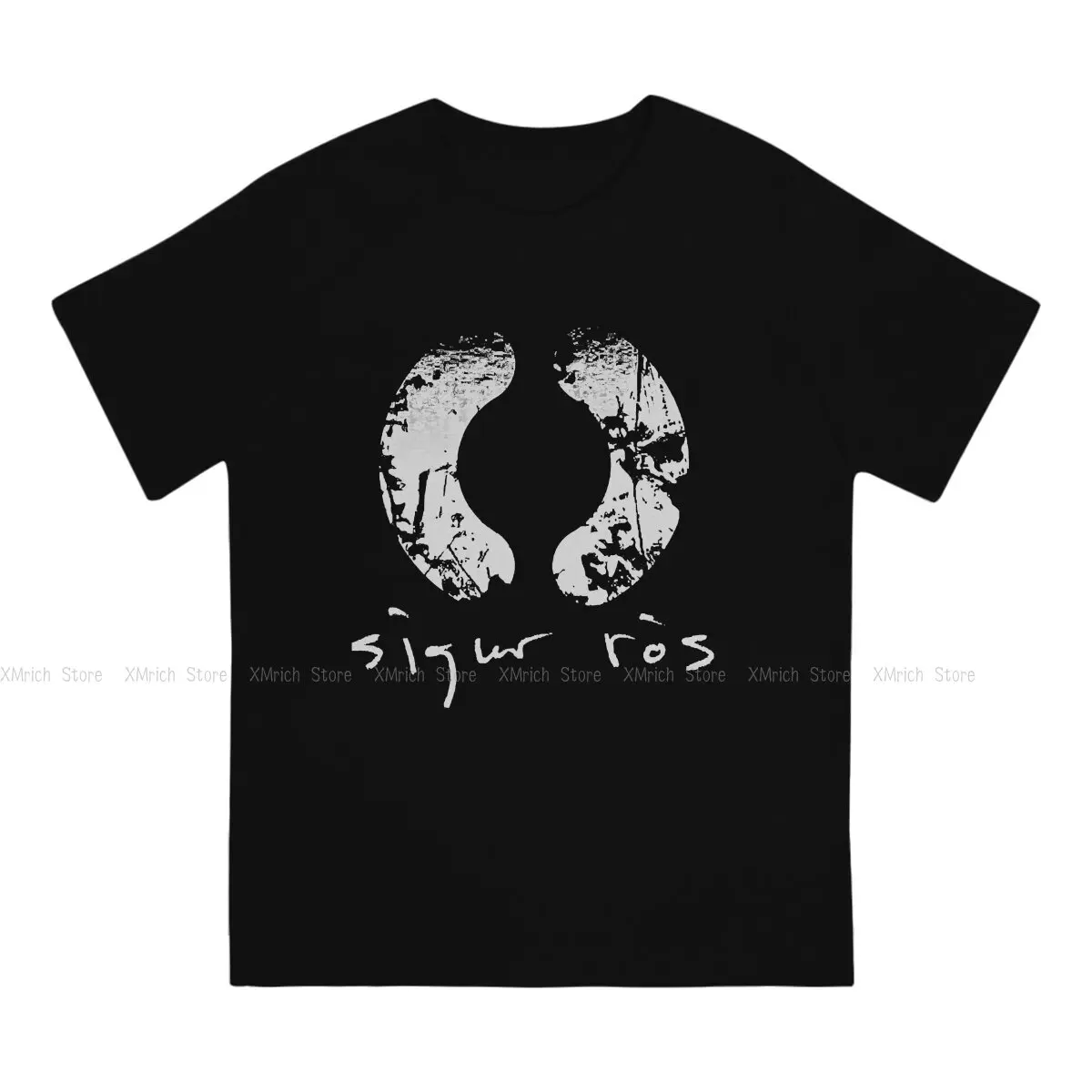 Album Logo Sigur Ros T-Shirt for Men Iceland's Post Rock Band Vintage 100% Cotton Tees Round Collar Short Sleeve T Shirt