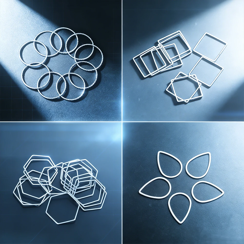 5pcs Multi Shaped Alloy Geometric Frame Accessories Circular Square Hexagonal Teardrop Designs Handmade DIY Wind Chime Ornaments