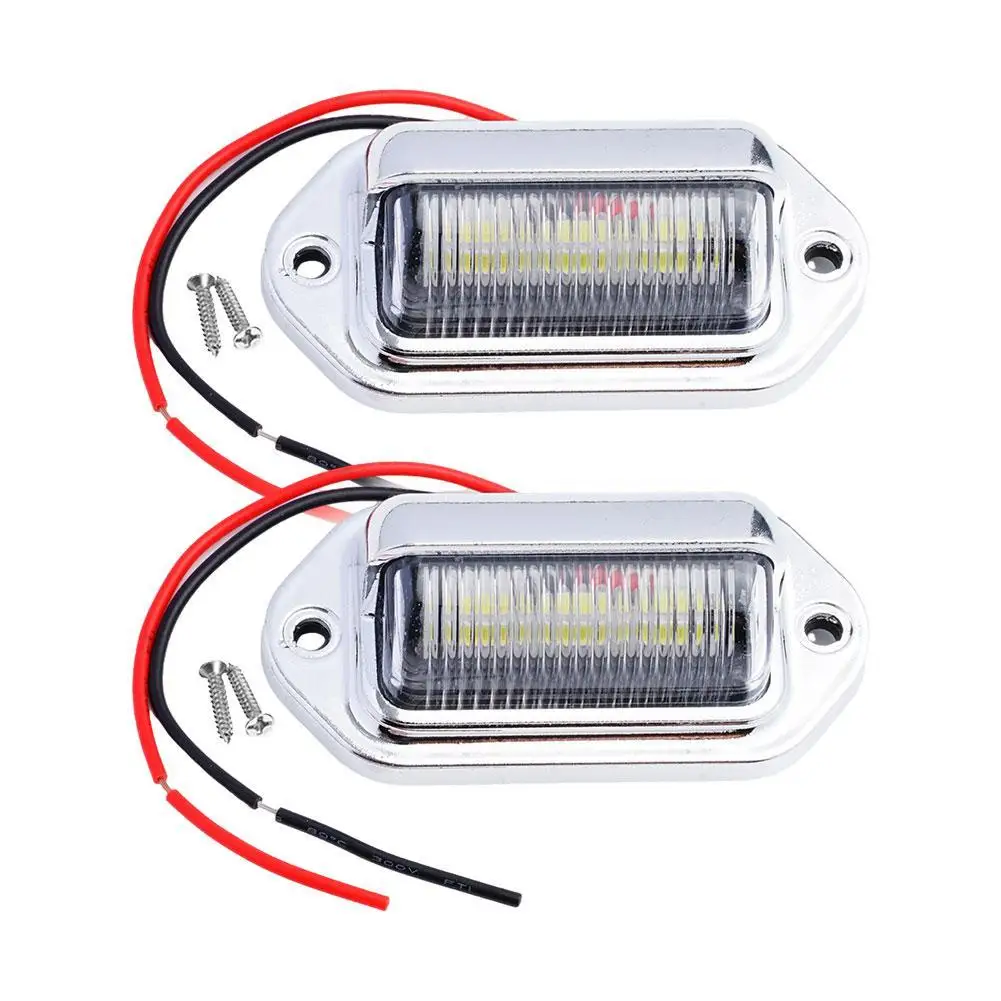 2 PCS LED License Plate Light 12V Car Taillight Auto Step Door Light For Trailers Trucks Boats Motorcycles Lamp Super Bright