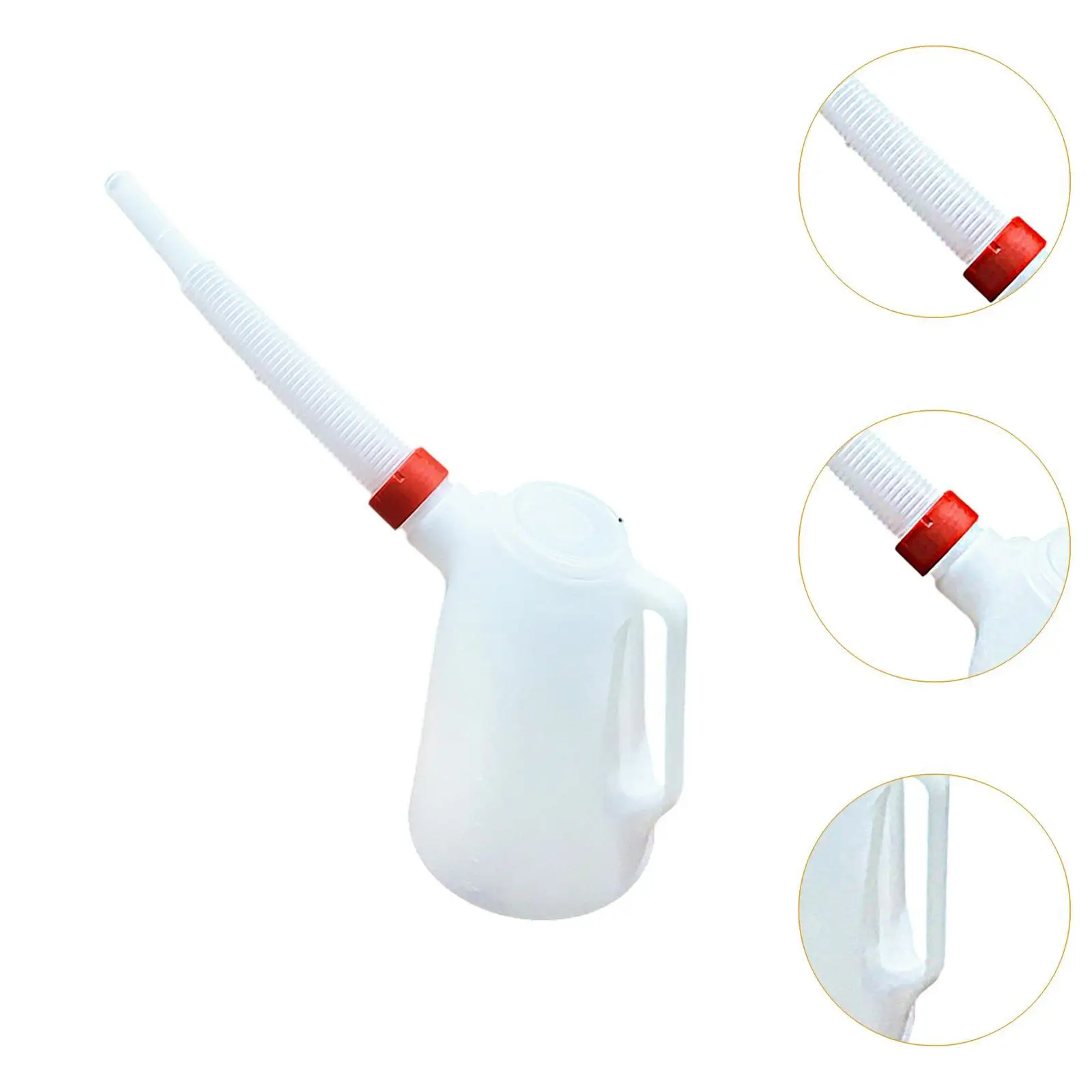 เหยือกตวงน้ํามันพร้อมฝาปิดพร้อมสเกลแบบพกพาที่มีประสิทธิภาพจ่ายน้ํามันจ่ายน้ํามันพร้อมพวยกระป๋องน้ํามันสําหรับรถยนต์ยานยนต์