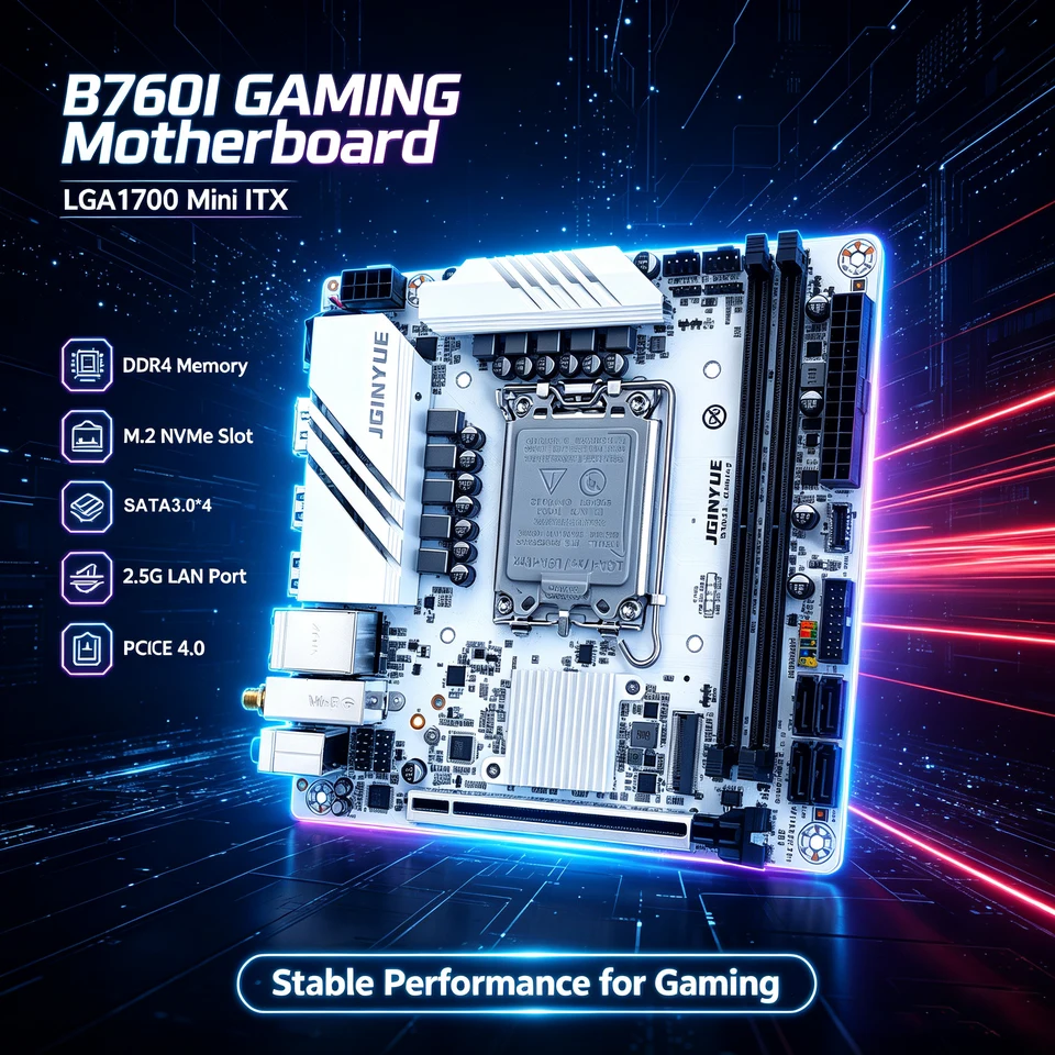 JGINYUE B760I GAMING ミニITXマザーボード LGA1700対応 第12世代・第