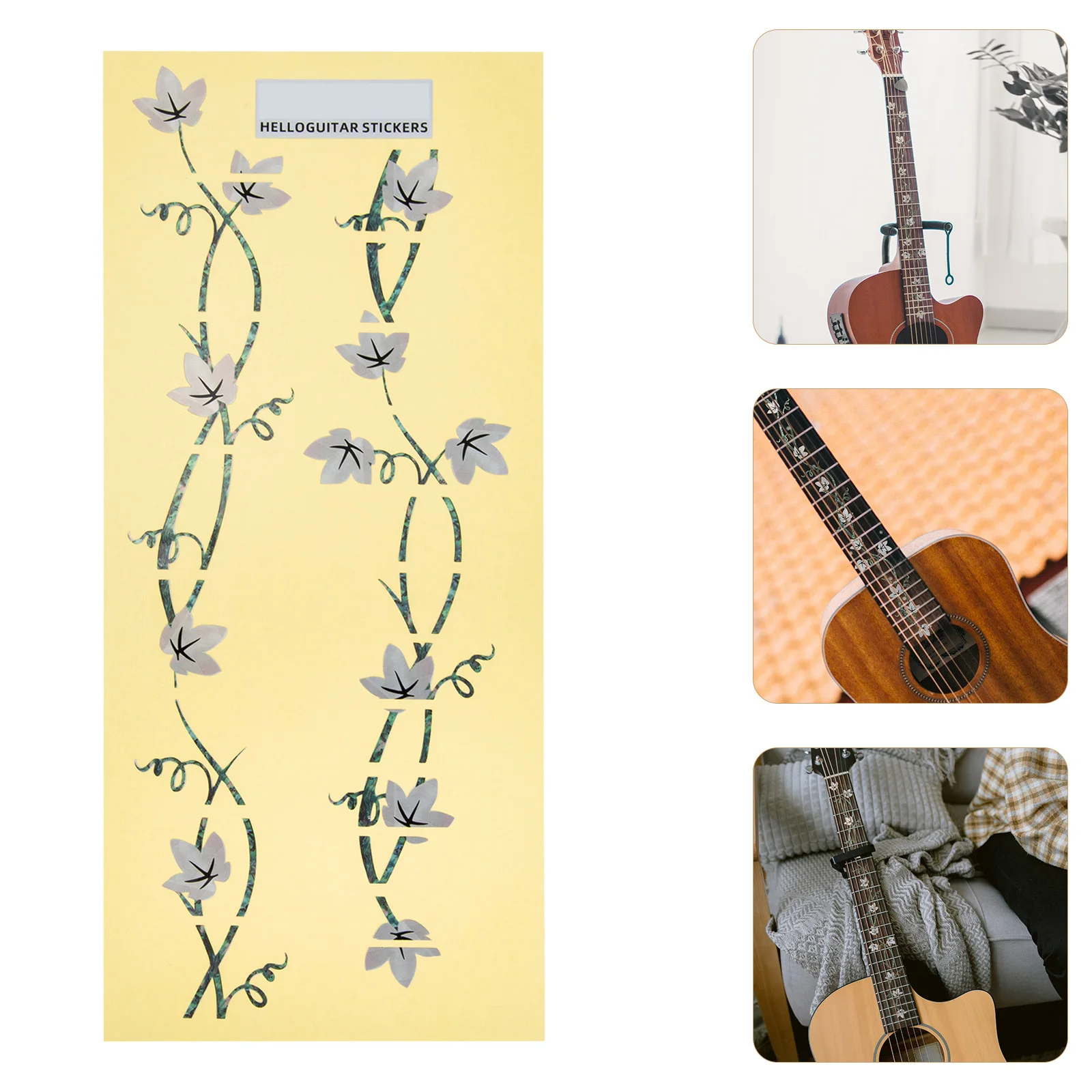 

Creative Guitar Fretboard Sticker Durable PVC Material Easy to Apply Decorative Decal for Guitars Guitar Fretboard Sticker