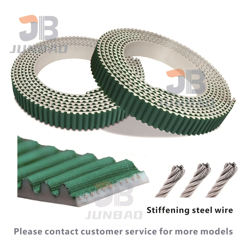 Custom Green High Quality HTD 3M S3M PU Open Timing Belt Width: 10 15 20 25 30 40MM Black Polyurethane Transmission Belt White