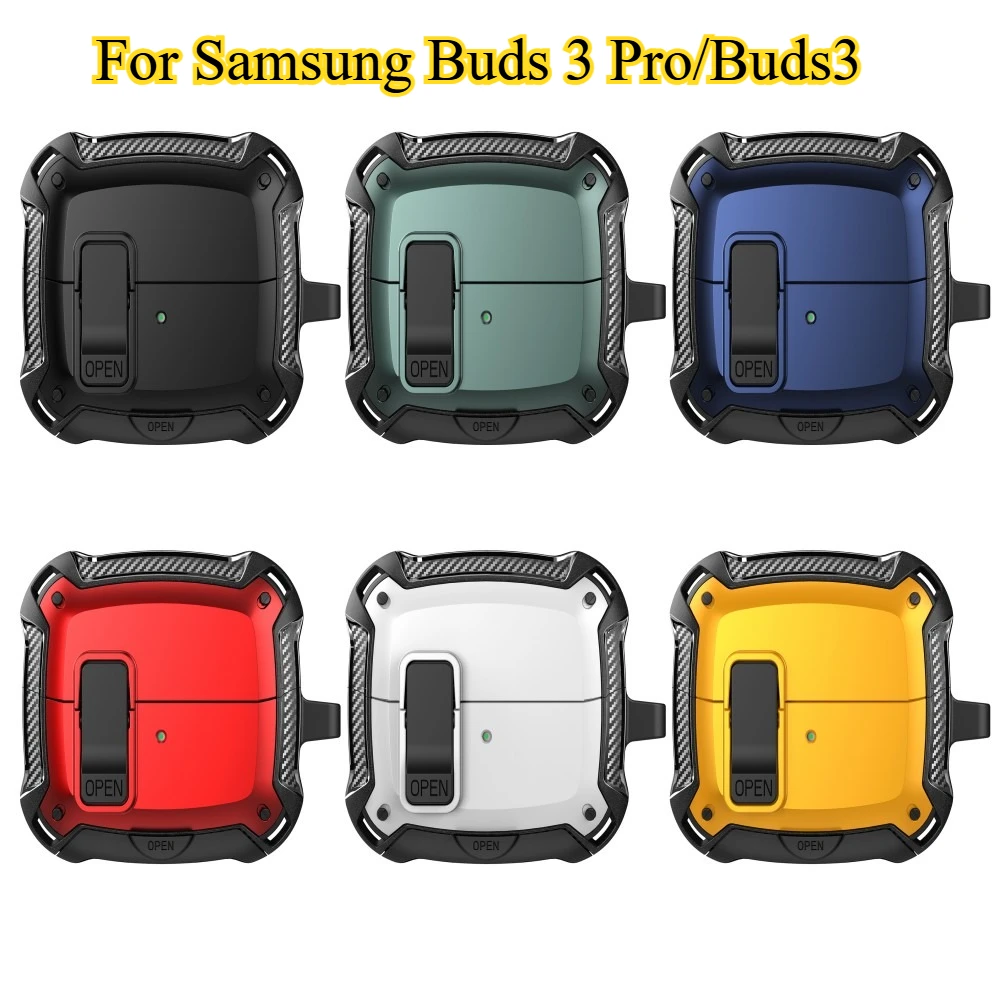 Neueste Carbon Fiber Schalter Kopfhörer Abdeckung Für Samsung Galaxy Buds 3 Pro Buds 3 Buzz 3 Pro Fall Ohrhörer Fällen mit Telefon Halter