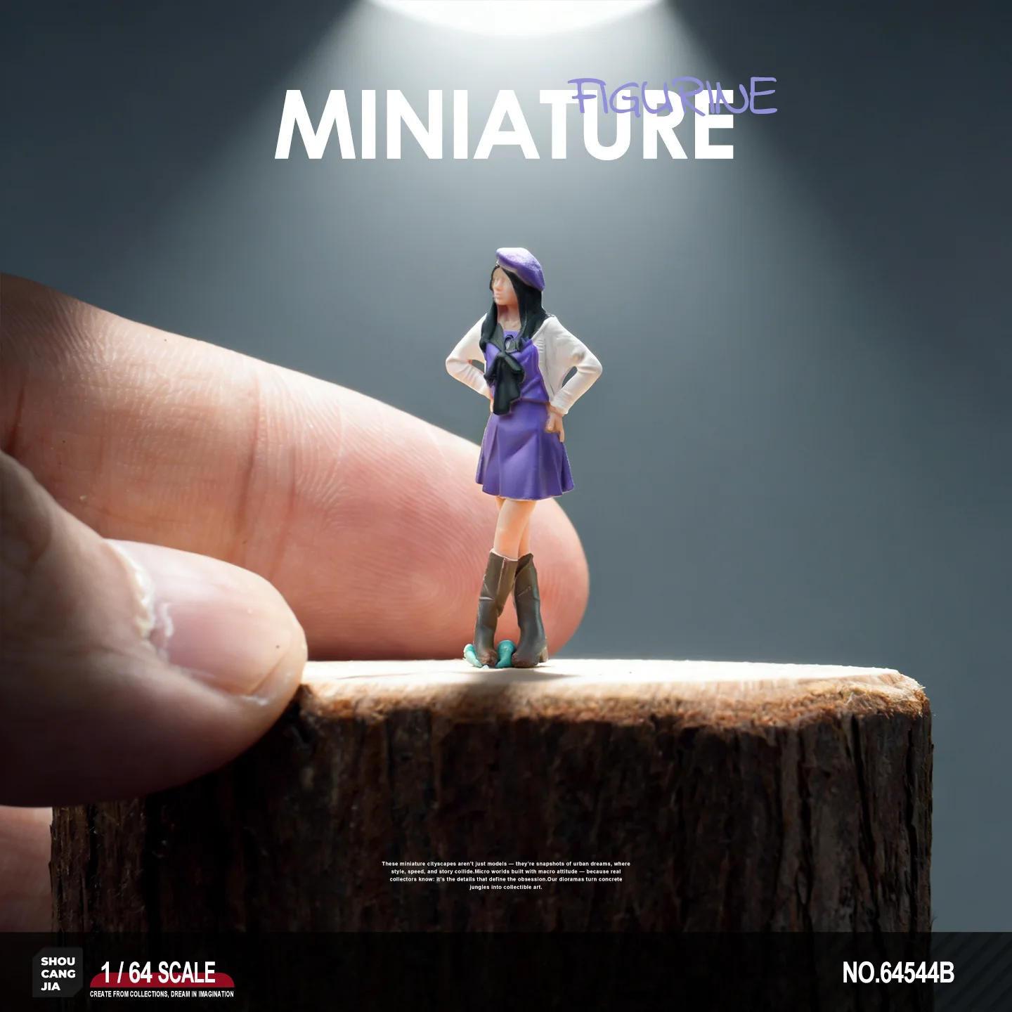 1/64 Scale Miniature Doll Model Simulation Painted Colored Girl Figurine Sand Table Diorama 3D Finished Display Ornament