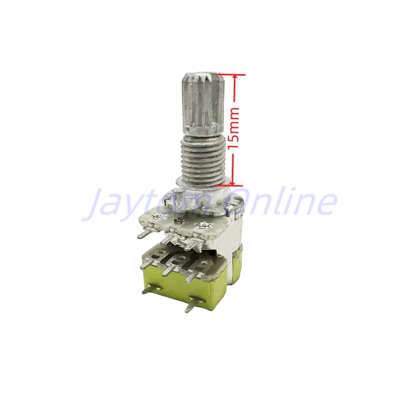 2pcs 12 Type R125G 8 Pins Duplex Potentiometer Stereo Channel With Switch B50K B503 Volume Speaker Power Amplifier Handle 15mm