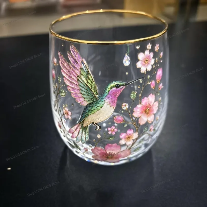 For Garden Glass Tea Cu Red Bird Creative Glass Tea Cup