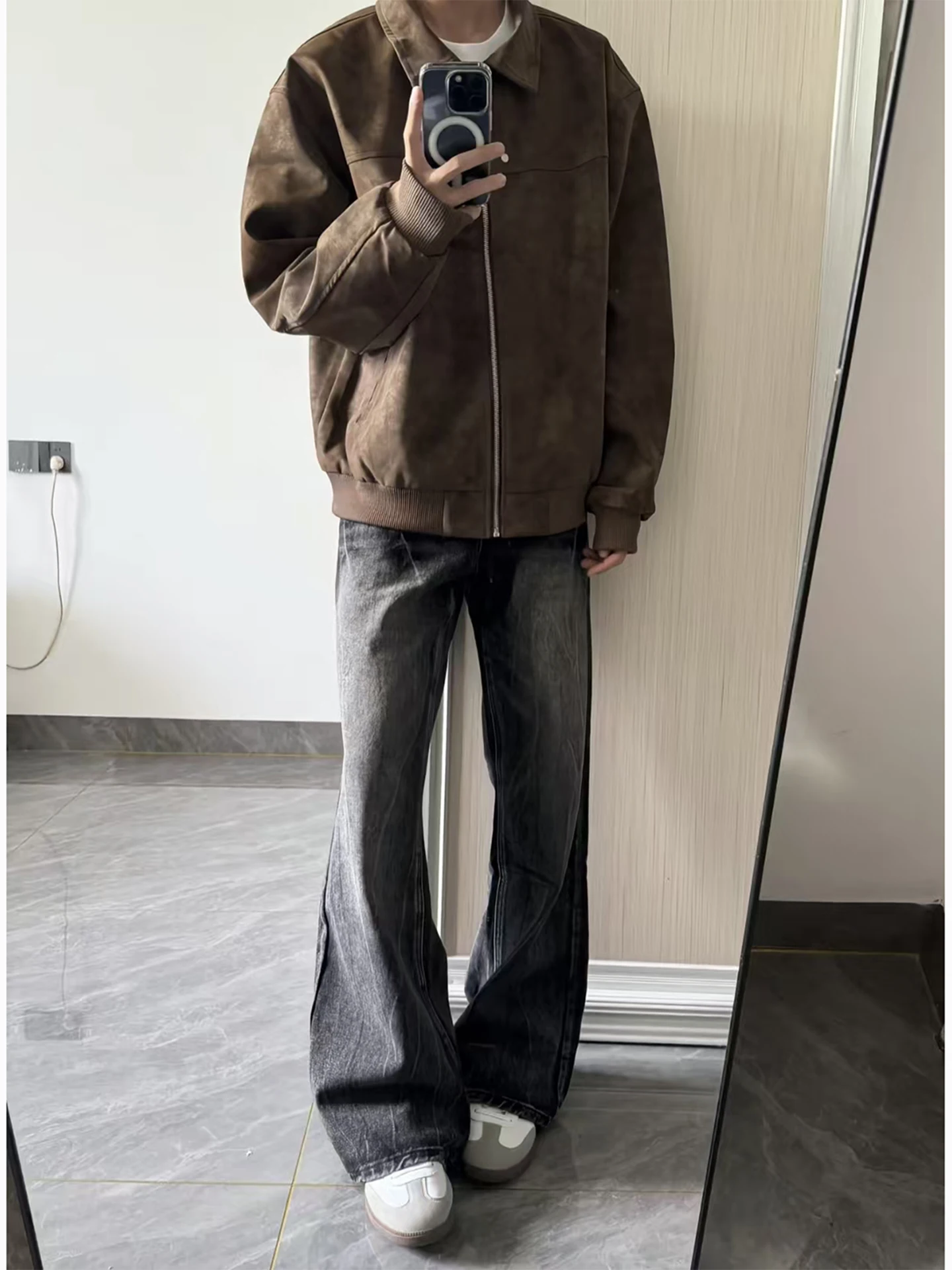 

Мужские джинсы Bla Bamboo Node Pattern в американском стиле High Street, прямые, свободного кроя, повседневные, из денима