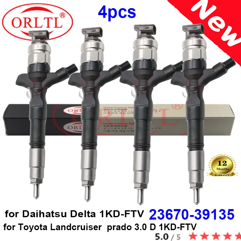 

NEW 23670-39135 095000-5740 Common Rail Diesel Injector 2367039135 23670 39135 for Toyota Landcruise prado 3.0 D 1KD-FTV 4PCS