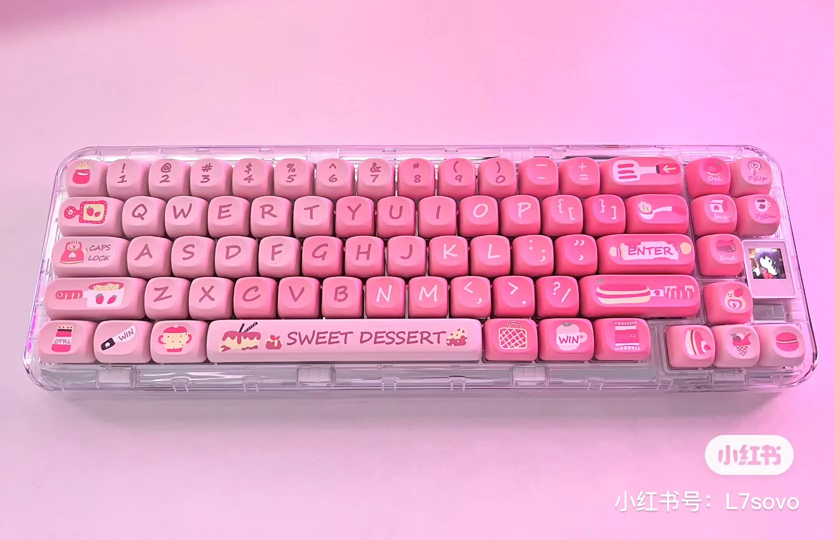 Tapa de tecla de postre rosa, perfil MOA, teclas de subcama de tinte PBT, teclas para Teclado mecánico con interruptor MX, 140 teclas