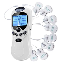 Masajeador eléctrico TENS de 8 modos, terapia Digital LCD, masajeador de meridianos saludable para el cuerpo, máquina de acupuntura muscular, almohadillas de masaje corporal