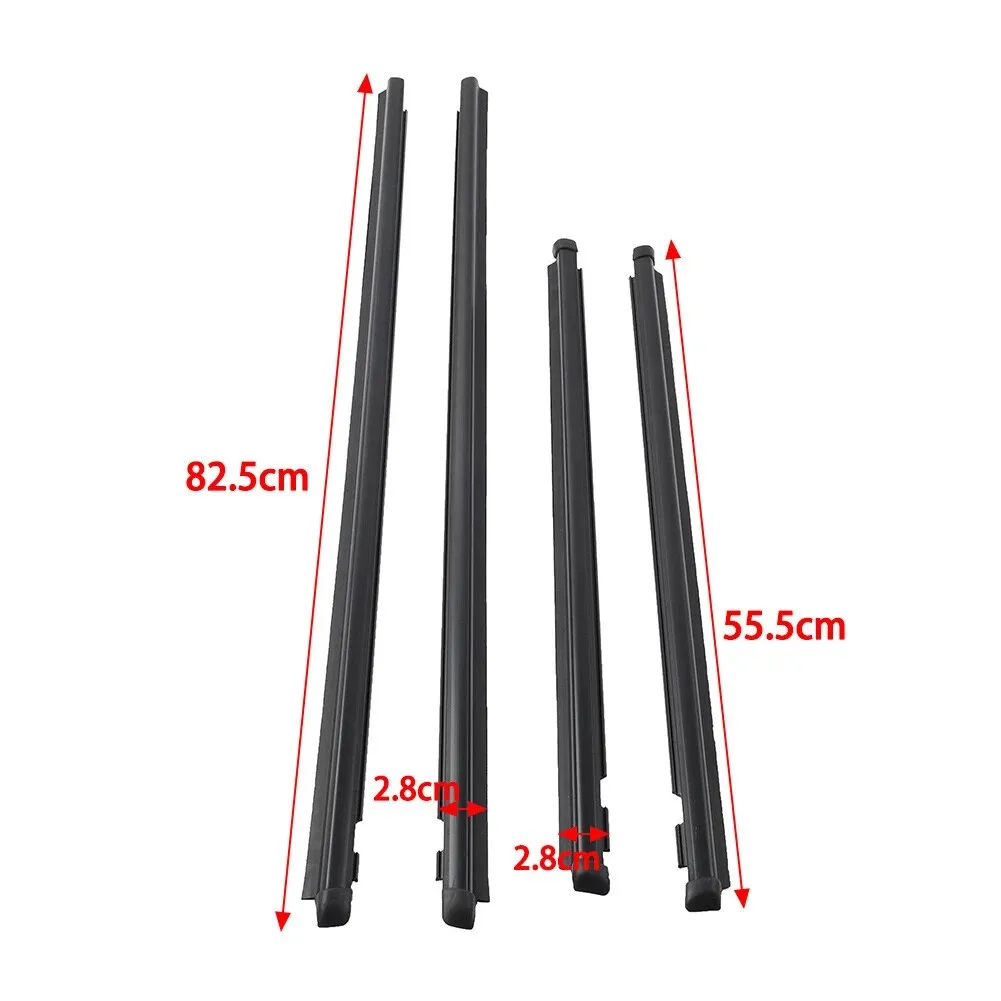 4PCS Outer Windows Rubber Weatherstrip Waterproof Pressure Sealing Belt Moulding Trim For Toyota Vitz Yaris Echo 1999-2005