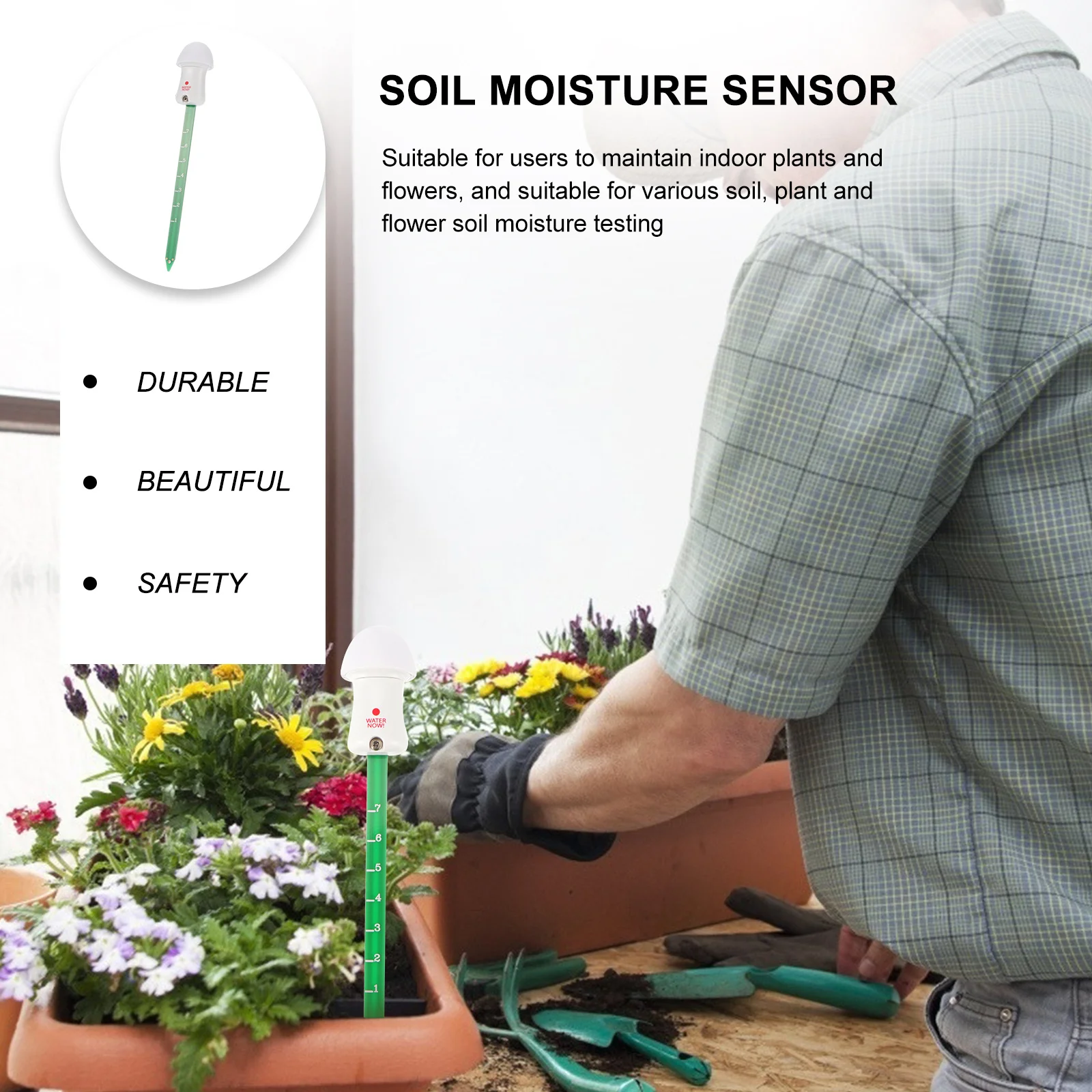 

Portable Soil Moisture Tester with Dual Mode Detection Suitable for All Soil Types Gardening Watering Reminder Tool
