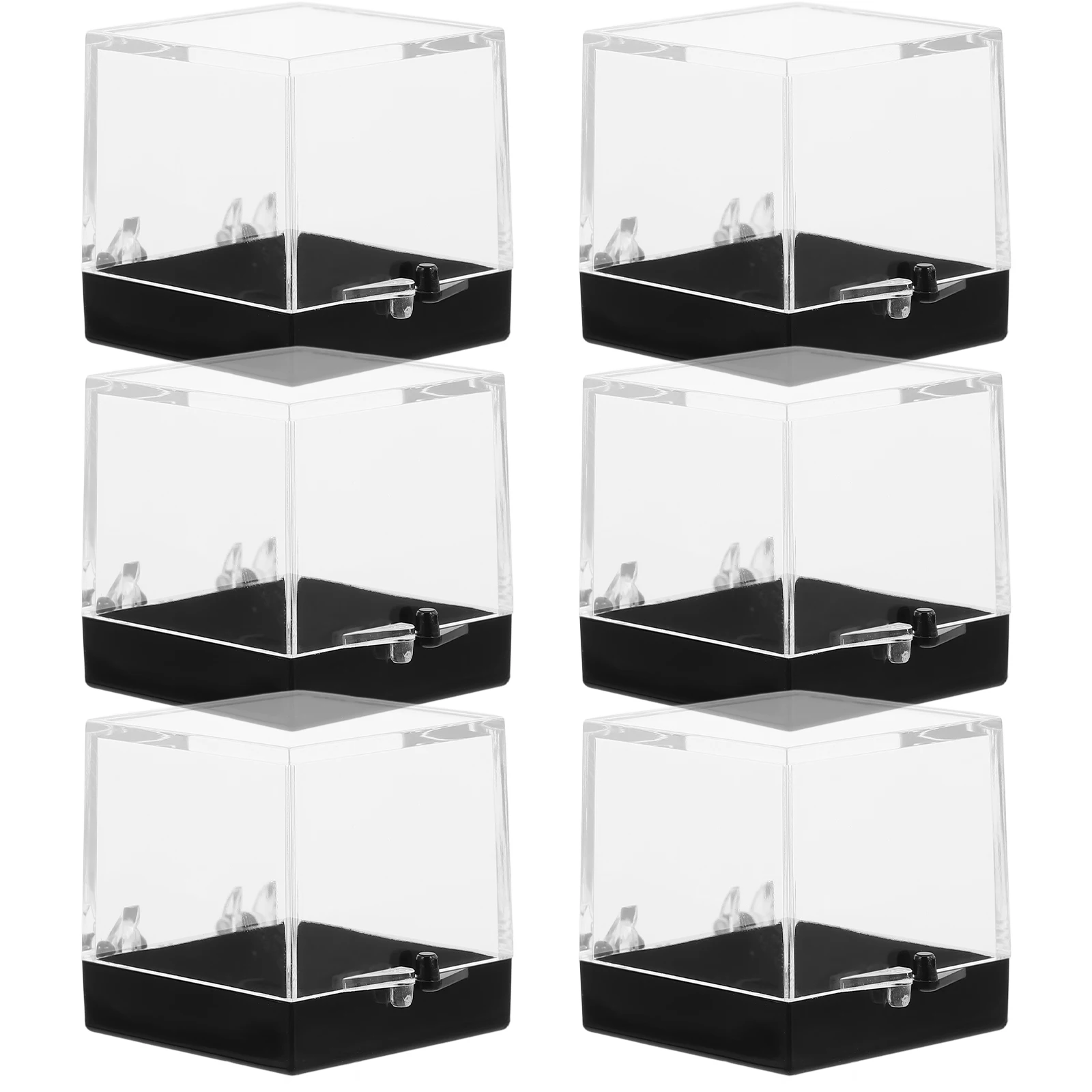 

6pcs Transparent Specimen Display Box Mineral Showcase Rock Collection Container for Crystal Handicraft Storage Cabinet
