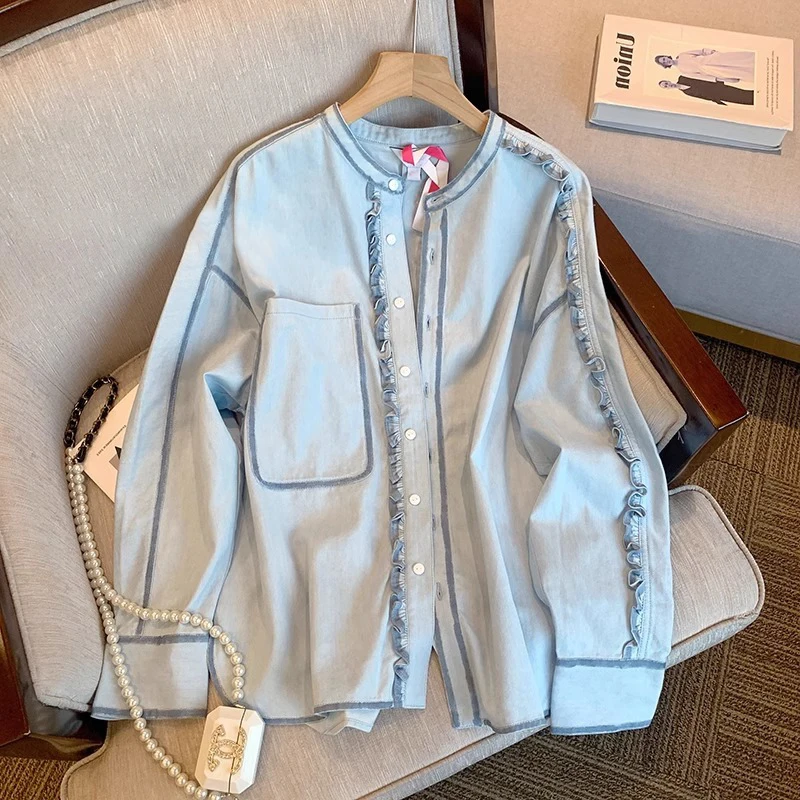 

Мужская повседневная свободная рубашка с модным пэчворк-дизайном, весна-осень, комфортная, в расслабленном стиле, с эффектом мятости, омолаживающая, без складок