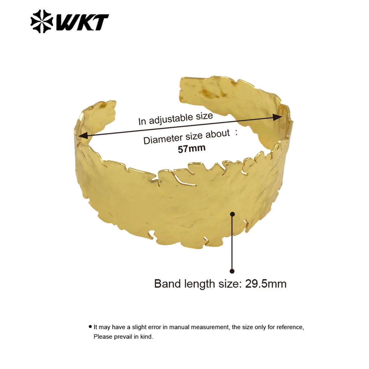 WT-B672 بالجملة حار جديد صغير قابل للتعديل الكفة الإسورة شكل دائري مع 18 كيلو الذهب الحقيقي مطلي للنساء الديكور اليومي #6
