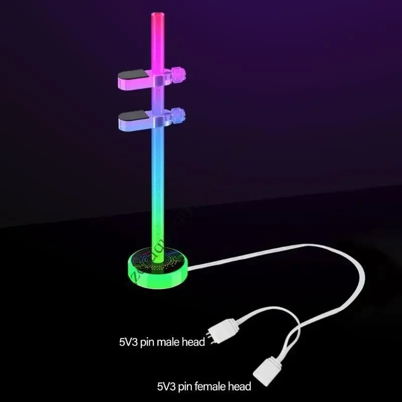 Argb GPU Stand Holder personalizável 16 milhões cores 5v3pin Porta conexão dupla para várias estruturas caixa H05A