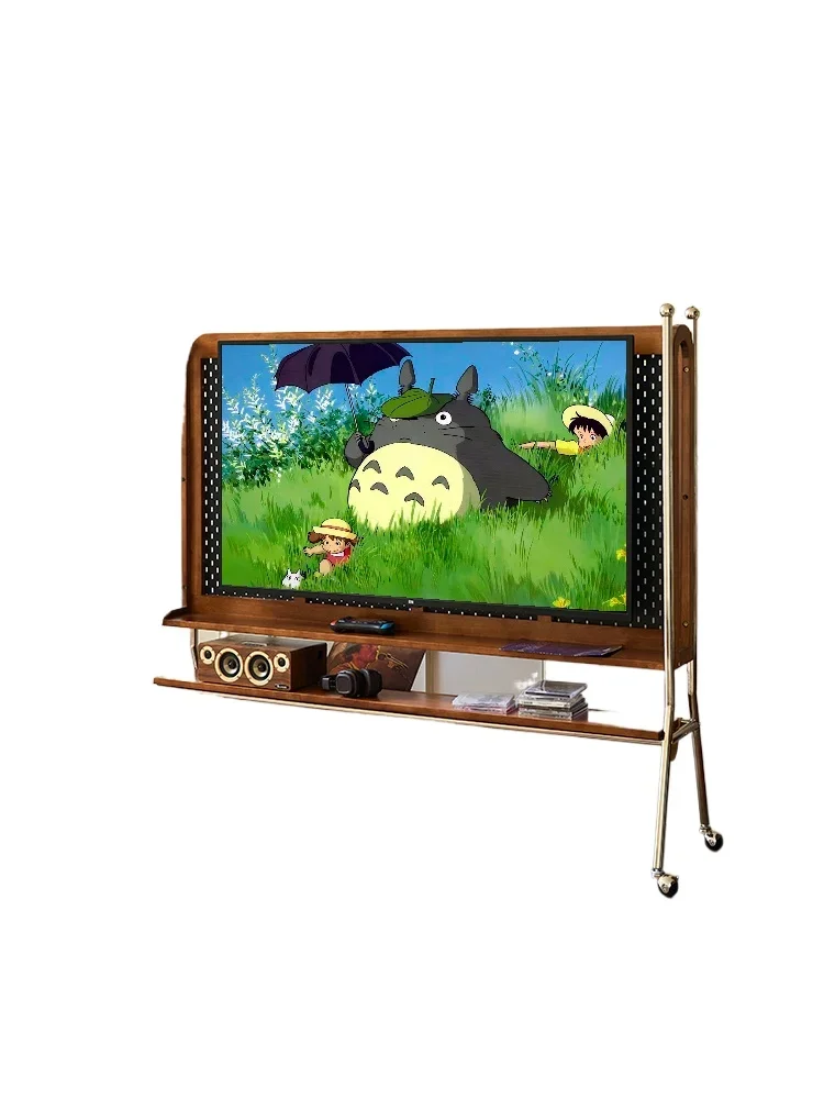 French retro TV bracket small apartment home monitor mobile frame