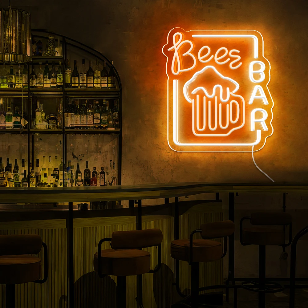 Birra LED Insegna illuminata al neon Decorazione da parete per birra Bar Negozio Pub Club Man Cave Bistro Club Decorazioni per feste Neon Luce notturna Neon acrilico