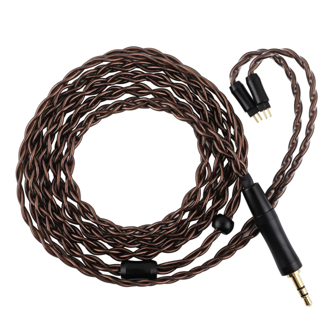 كابل Kiwi Ears Terras 4N OCC Audiophile مع موصلات 3.5 مم و4.4 مم قابلة للتبديل وبناء مرن ومتين