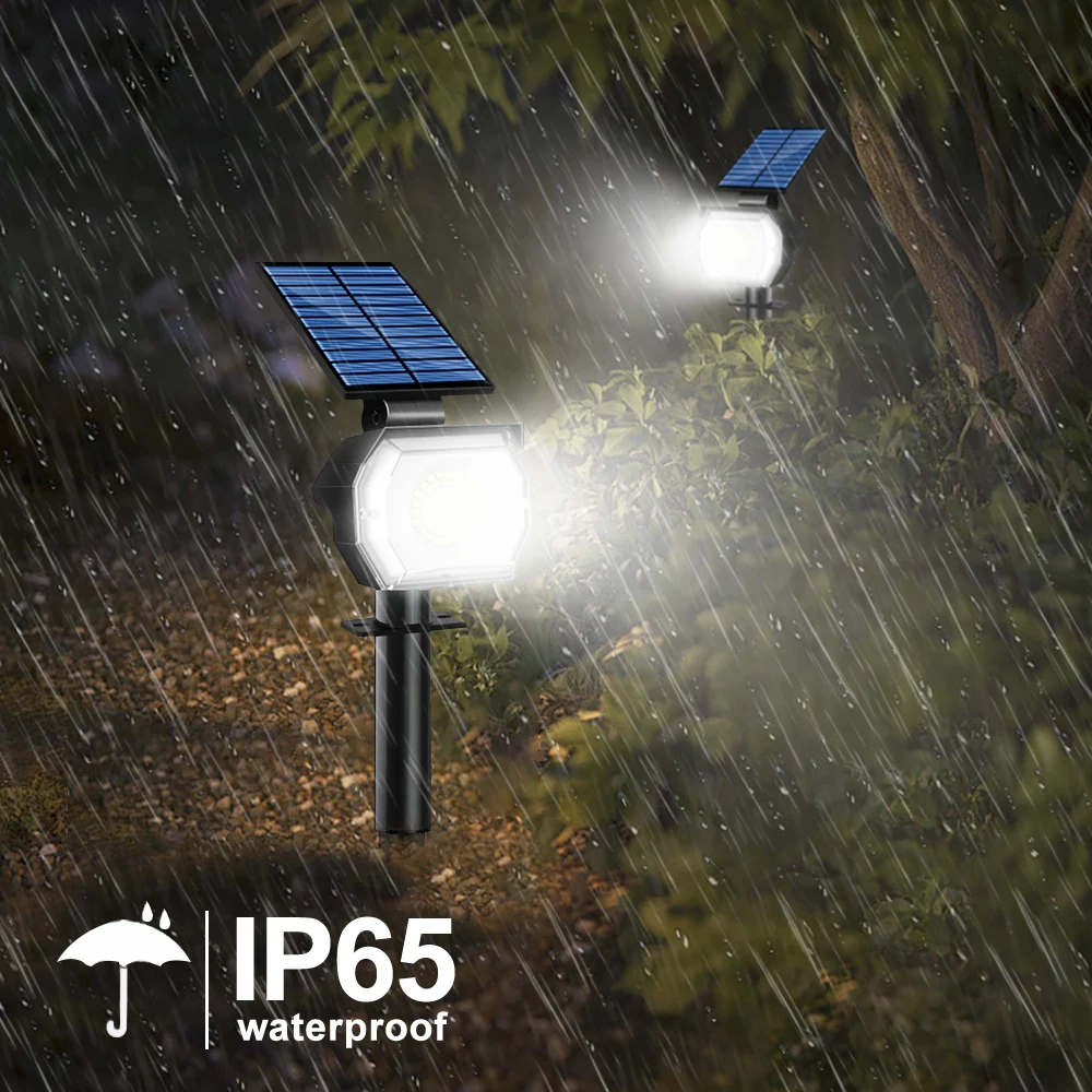 Imagem -03 - Luzes Solares da Paisagem Spot ao ar Livre Ip65 Impermeável Luzes Solares para Fora Jardim do Quintal Modos de Iluminação 52 Led 50led