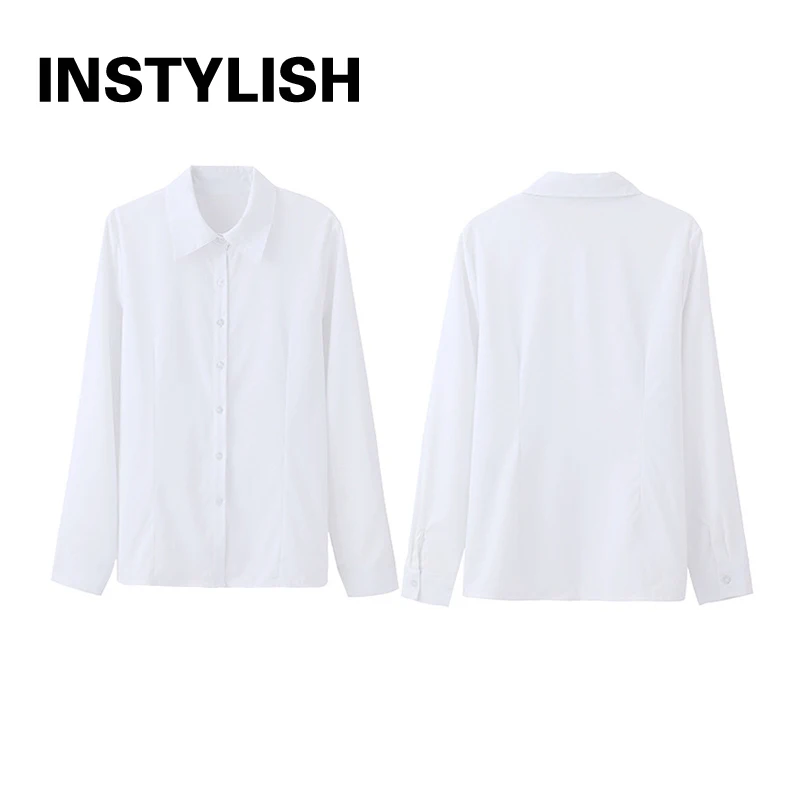 Blusa Elegante de Gasa con Botones para Mujer, Camisa Informal de Manga Larga con Cuello Camisero para Primavera y Verano, Blusa Tipo Túnica para Oficina
