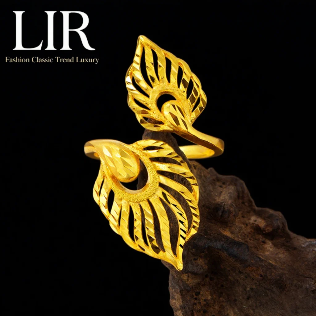 

LIR Fadeless Vintage Phoenix Tail Ring: New Plating, Hollow Design, Open Adjustable, Women's Trendy Jewelry