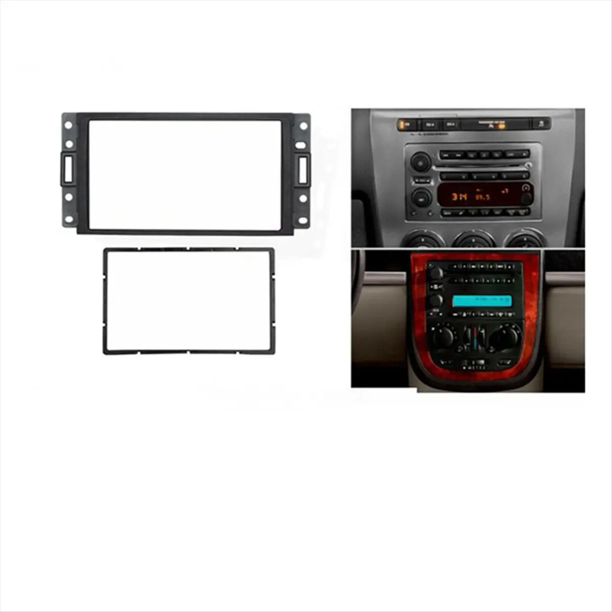 T37C Double Din Fascia for HUMMER H3 /SAAB 97X/Corvette Radio DVD Stereo CD Panel Dash Mount Trim Frame