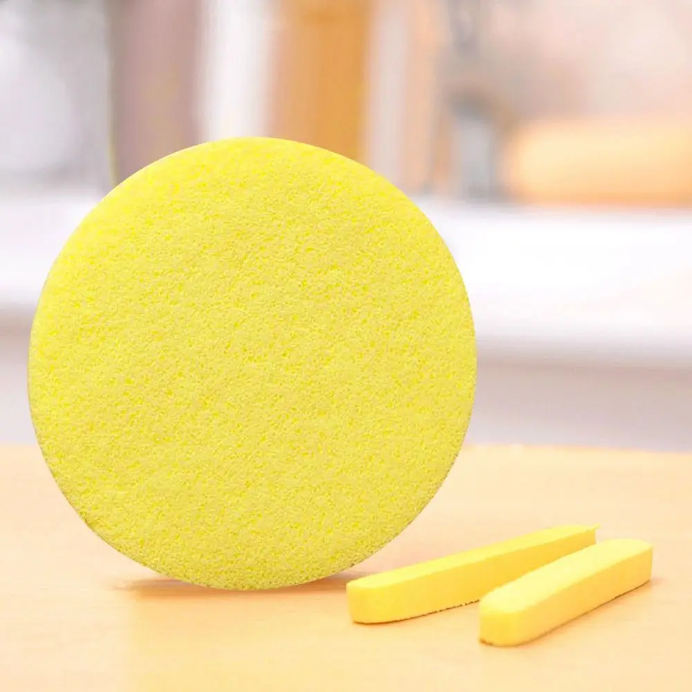 Remove Flutter Makeup New Mat Face Cleansing Cleaning Compressed Yellow Foam Sponge Puff Stick