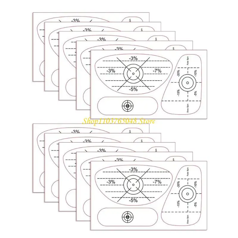 R53E 10PCS Golf Practice Impacts Detection Labels Weatherproof Swing Improvement Aid