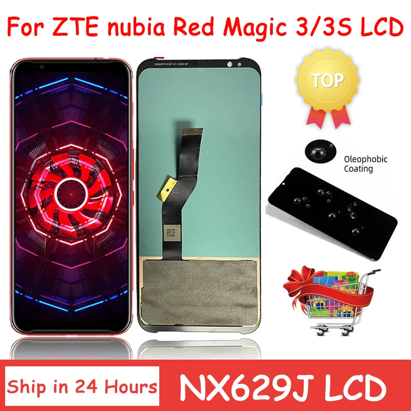 

6.65“AMOLED 90Hz For ZTE Nubia Red Magic 3 NX629J LCD Display Touch Screen Digitizer For Red Magic 3s 3 s NX629J_V1S LCD