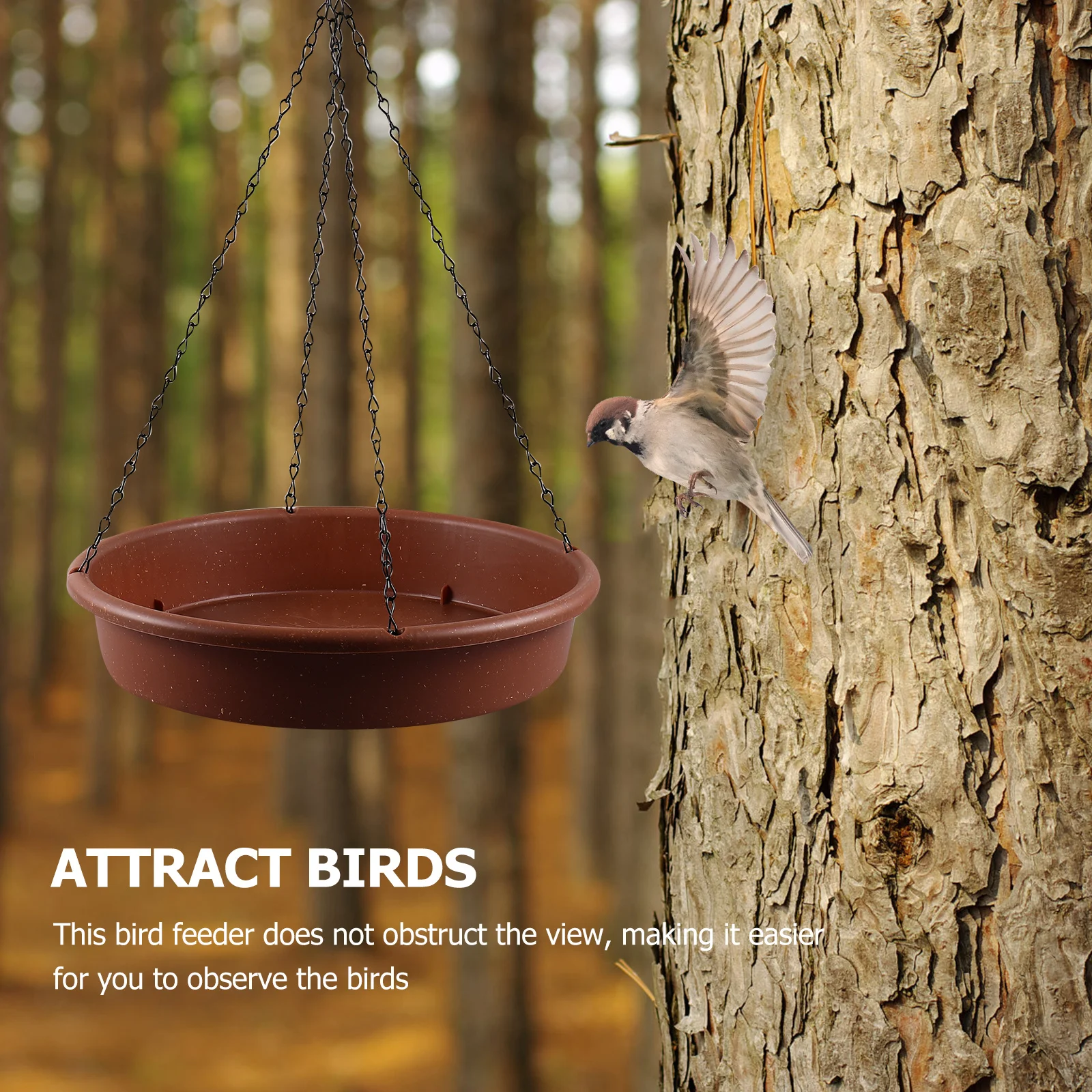

Подвесная уличная кормушка-птичник для сада из нержавеющего железа и полипропилена, с обзором, легко крепится на ветку дерева