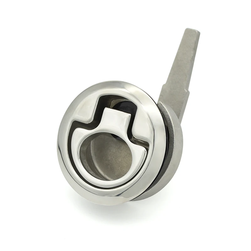 Embedded Stainless Steel Cam Lock Round Pull Ring Handle Flush Slam Latch For Automotive Boat