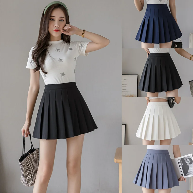 2023 new Sexy Women Pleated Skirts High Waist Summer Vintage Mini Skirts Korean Tennis Student White Designed Dance Skirt