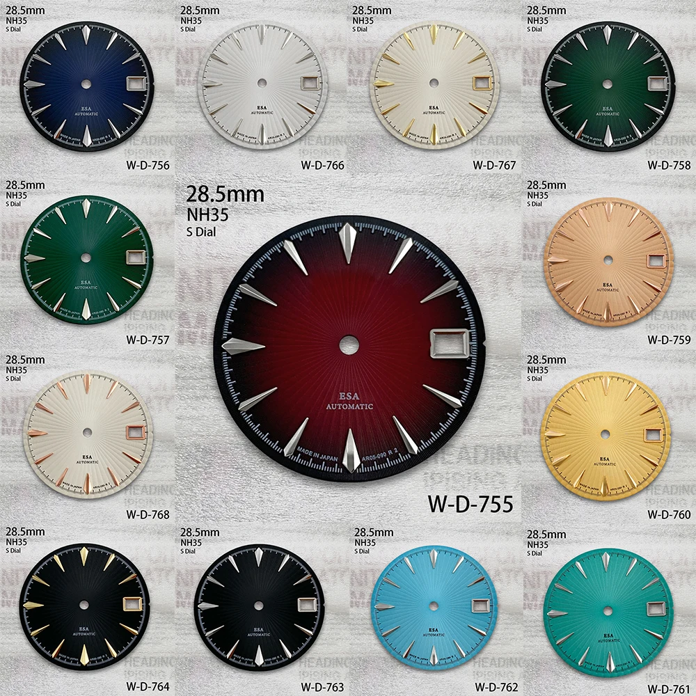 28.5mm Cocktail S Dial Fit NH35/NH36 Automatic Movement High-Quality Vertical Grain Dial Watch Modification Accessories