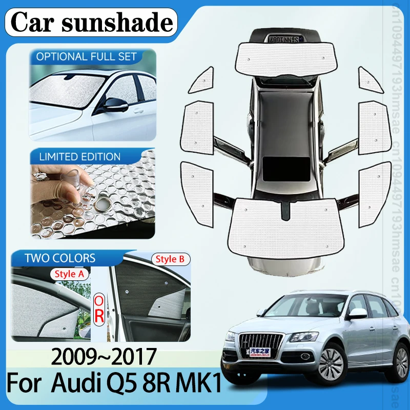 

For Audi Q5 8R 2009-2017 MK1 Accessories Anti-UV Car Window Shading Visors Sunscreen Window Sunshade Sun Blind Covers Interior
