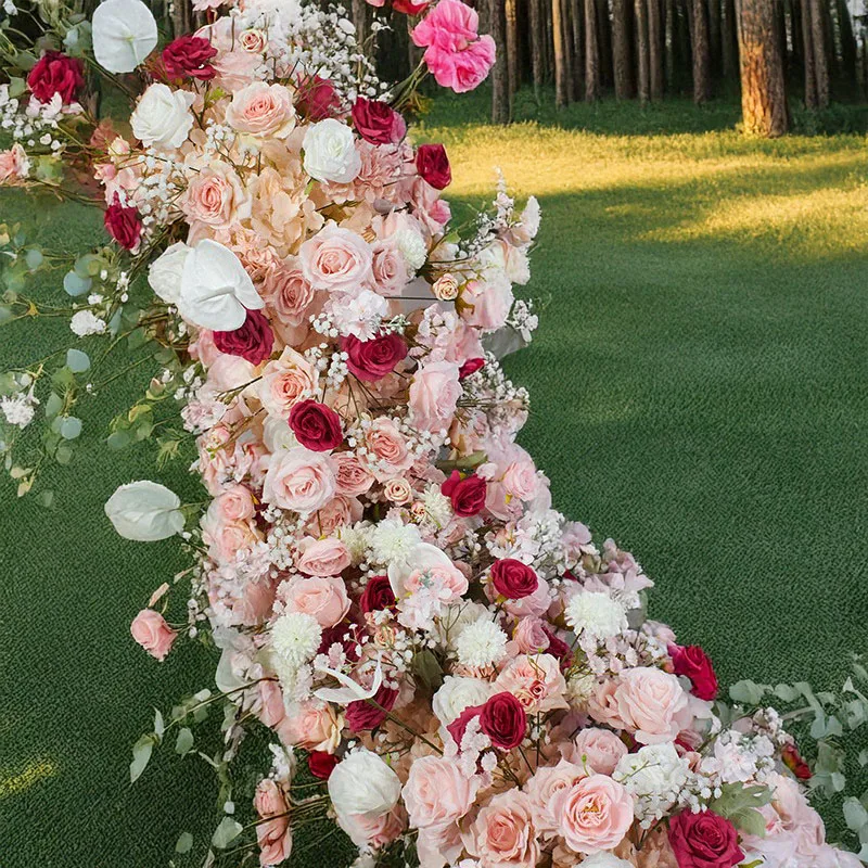 

High Simulation Pink Flower Ball for Wedding Decoration Artificial Silk Rose Flower Ball Table Arch Stage Decor Fake Flower