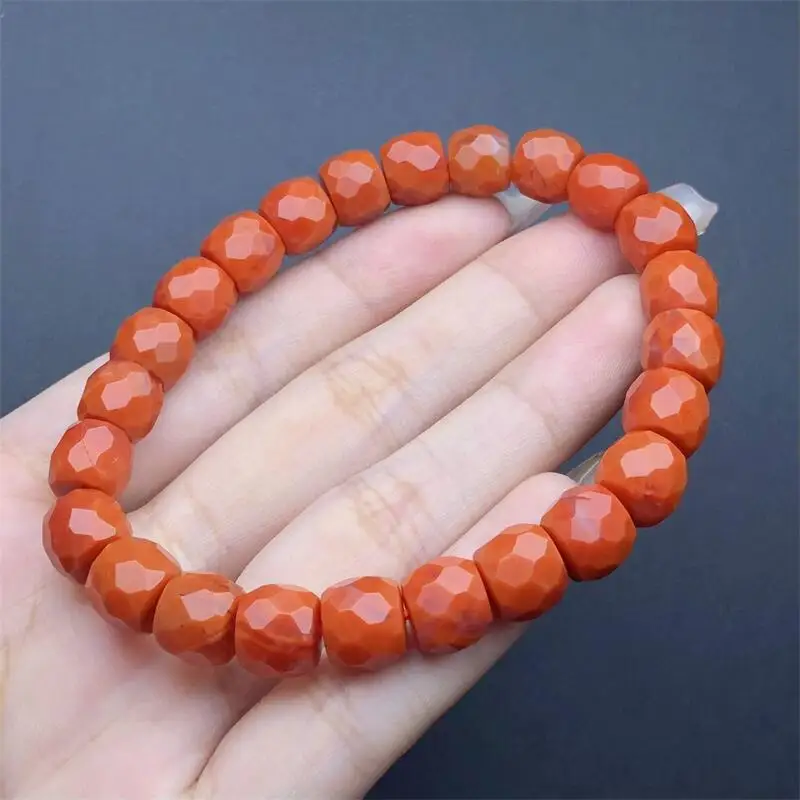 Natural Carnelian Facet Bracelet Charms Handmade High Quality Crystal Healing Fashion Jewelry Gift 1PCS 9X8MM